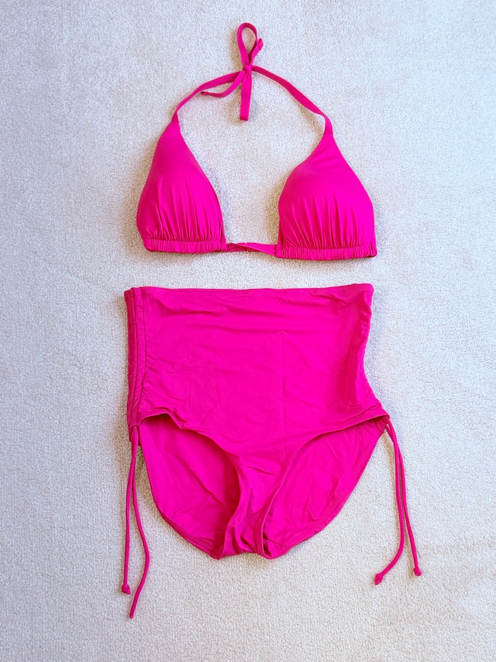 Spanx Hot Pink High Waist Bikini Set